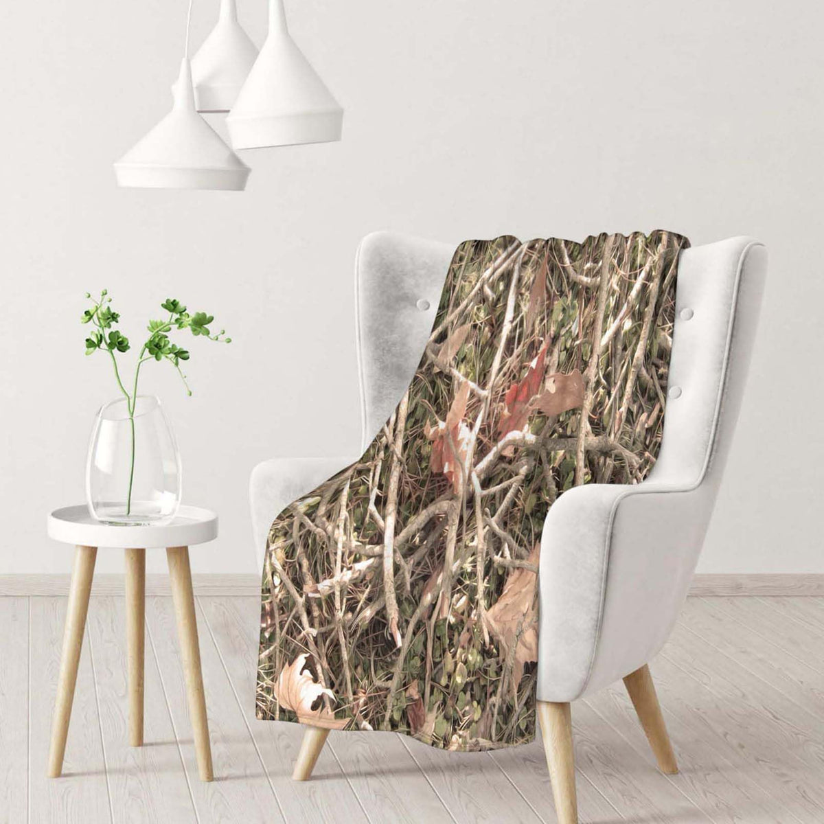 Throw Blanket 60x80 Inch,Camouflage Camo Forest Cozy Soft Lightweight Fuzzy Flannel Blanket 80x60 Inch Suitable for Couch Bed Sofa Living Room in All Seasons