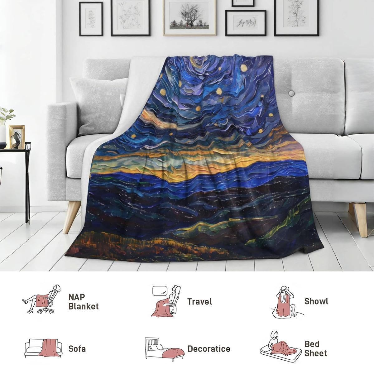 Muscle Car Throw Blanket for Girls Boys Kids Adults, 50x60 in, Cozy Flannel Blanket for Bedroom, Camping, Couch, Room Decor, Fuzzy Warm Soft Gifts
