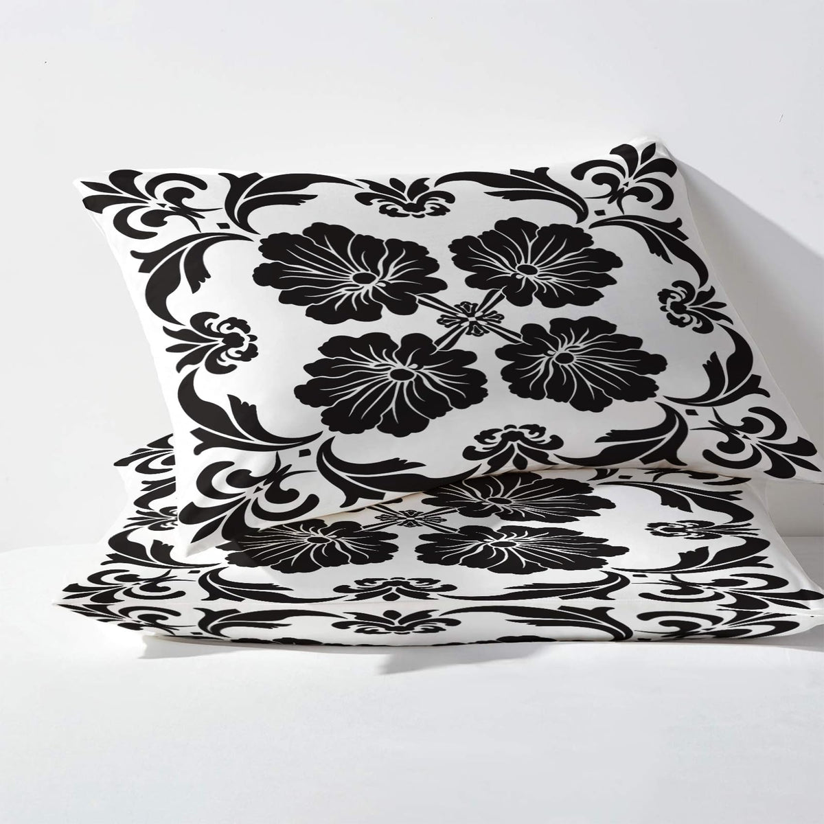 NOGAWA Ethnic Vintage Bohemian Sheets Queen, Black and White Bed Sheets, Deep Pocket & Soft Microfiber Bedding Sheets & Pillowcases 4 Piece - Fitted Sheet & Flat Sheet & 2 Pillow Cases