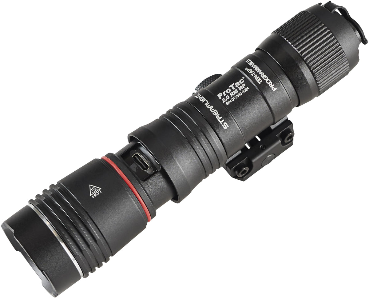 Streamlight 89013 ProTac 2.0 Rail-Mount HP 2000-Lumen 85,000-Candela USB Rechargeable Tactical Flashlight with MLOK Mount and Rechargeable Battery, Black