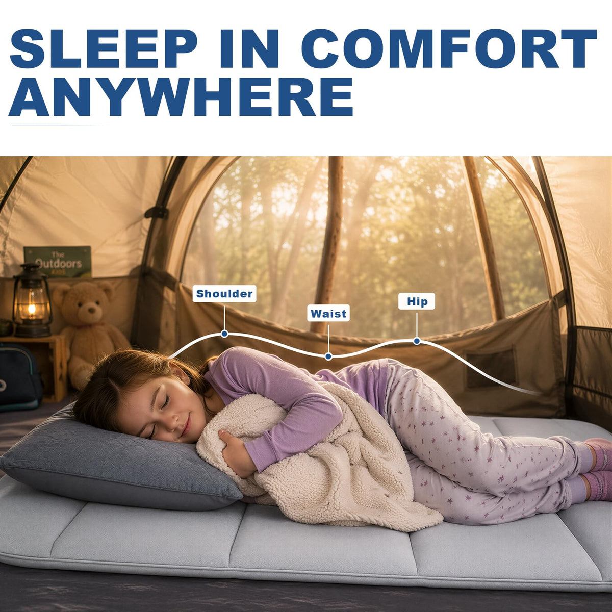 SXMMXS Camping Mattress for Mid-Size SUVs, No Inflation Needed, Foldable Foam Trunk Bed, SUV Air Mattress Alternative for Travel Sleeping, Ideal for Camping Essentials and Road Trips, Gifts for Guys