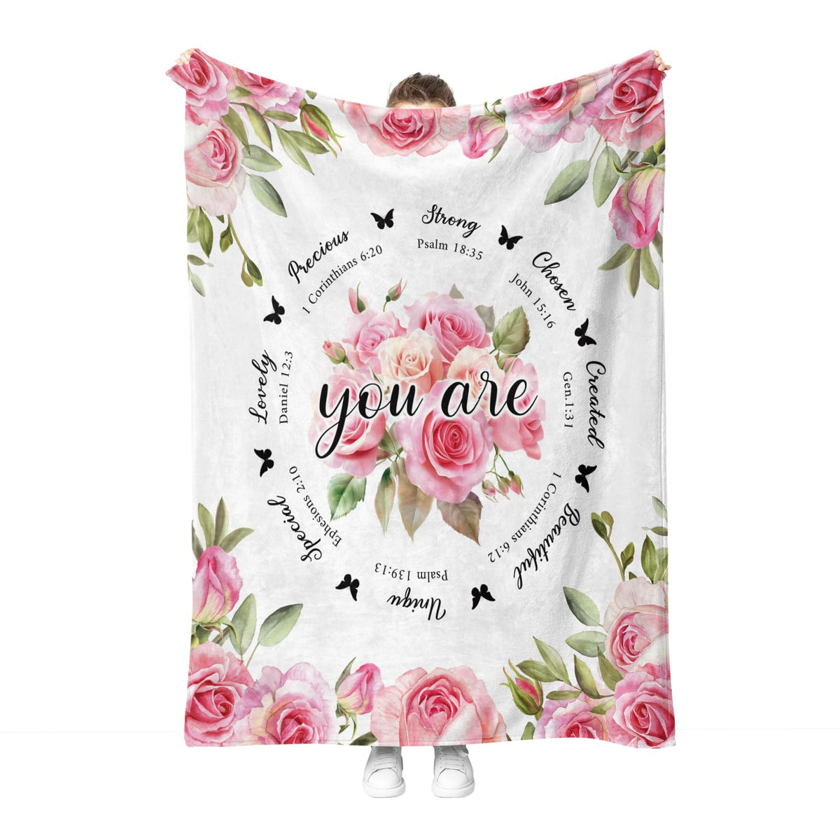 Hohoto Christian Blanket Gifts for Women Girls Mom Wife Female Friends Birthday Christmas Catholic Spiritual Baptism Comformation Inspirational Religious Faith Gift Godmother Sisters Throw 50"x60"
