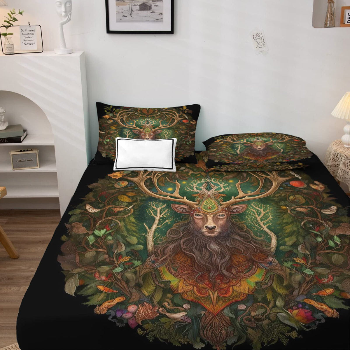 zcwl Queen Sheets Set, Deer Bed Sheets - Microfiber Bedding Sheets & Pillowcases 4 Piece, Colorful Animal Patterned Sheet Set, 16 Inch Deep Pocket Fitted Sheet, Silky Soft Wrinkle Free
