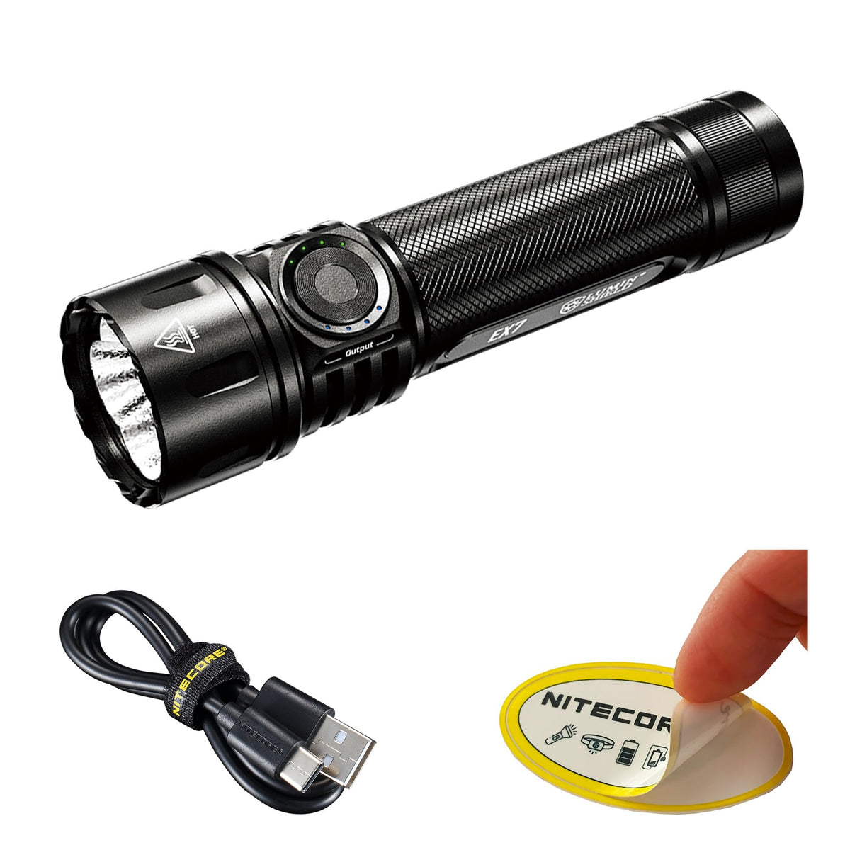 Nitecore EX7 6000 Lumen Flashlight – High Performance Rechargeable Torch with Spotlight, Floodlight, Mixed – USB-C Fast Charging, 546y Throw, Magnetic Tailcap, IP68 Waterproof