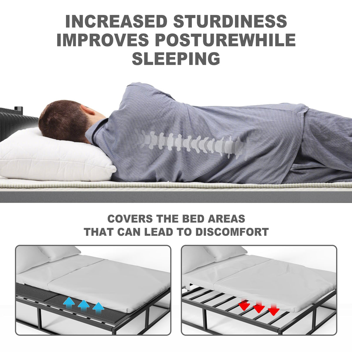 Imperius Folding Spring Box Bunkie Board,10MM, Bed Support Flat Noodles, Queen Size 60x80'' ﻿Light and Thin, Breathable, Noise Minimizing,Moisture Resistant Bunkieboards