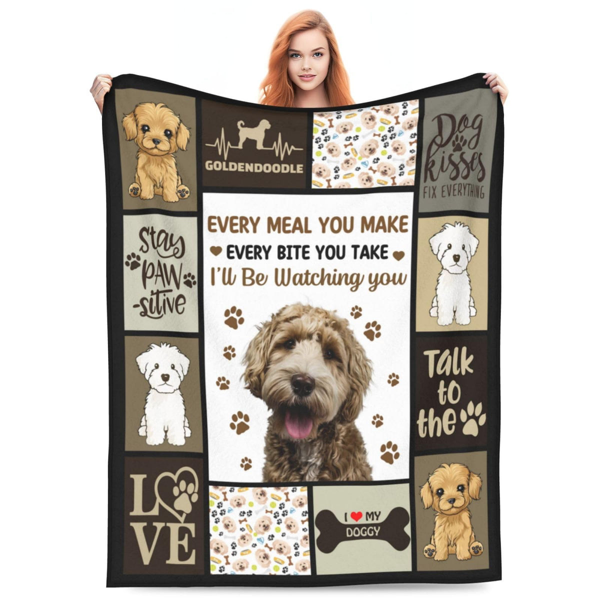 Goldendoodle Gifts Dog Throw Blanket Soft Fleece Flannel Bedding Golden Doodle Gifts for Owner Women Girls Lovers Adults Boys Girls Stuff Plush for Couch Sofa Bed Room Decor 40"X50"