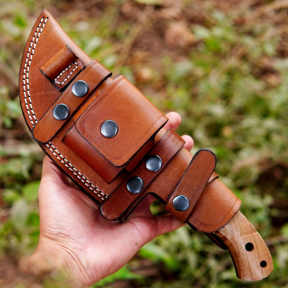 Fixed Blade Knife - 11.5” Handmade Tracker Knife with Bone Handle and Ferro Rod, Hunting Knife with Sheath, Full Tang Tactical Survival Knives for Men, 1095c High Carbon Steel for Camping, Hunting & Outdoor Use