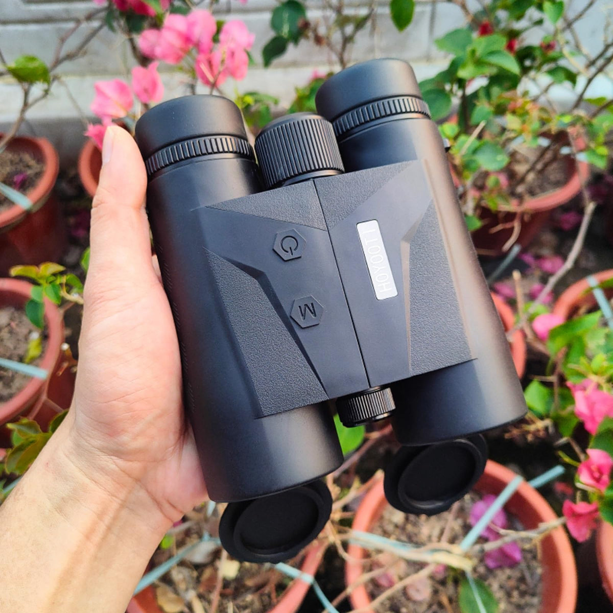 HOYOOTI 10X42 Rangefinder Binoculars with BAK4 Prism Compact Laser Rangefing Angle Scan Distance Long Range High Accuracy Waterpoof Fogproof (Green, 2000YD)