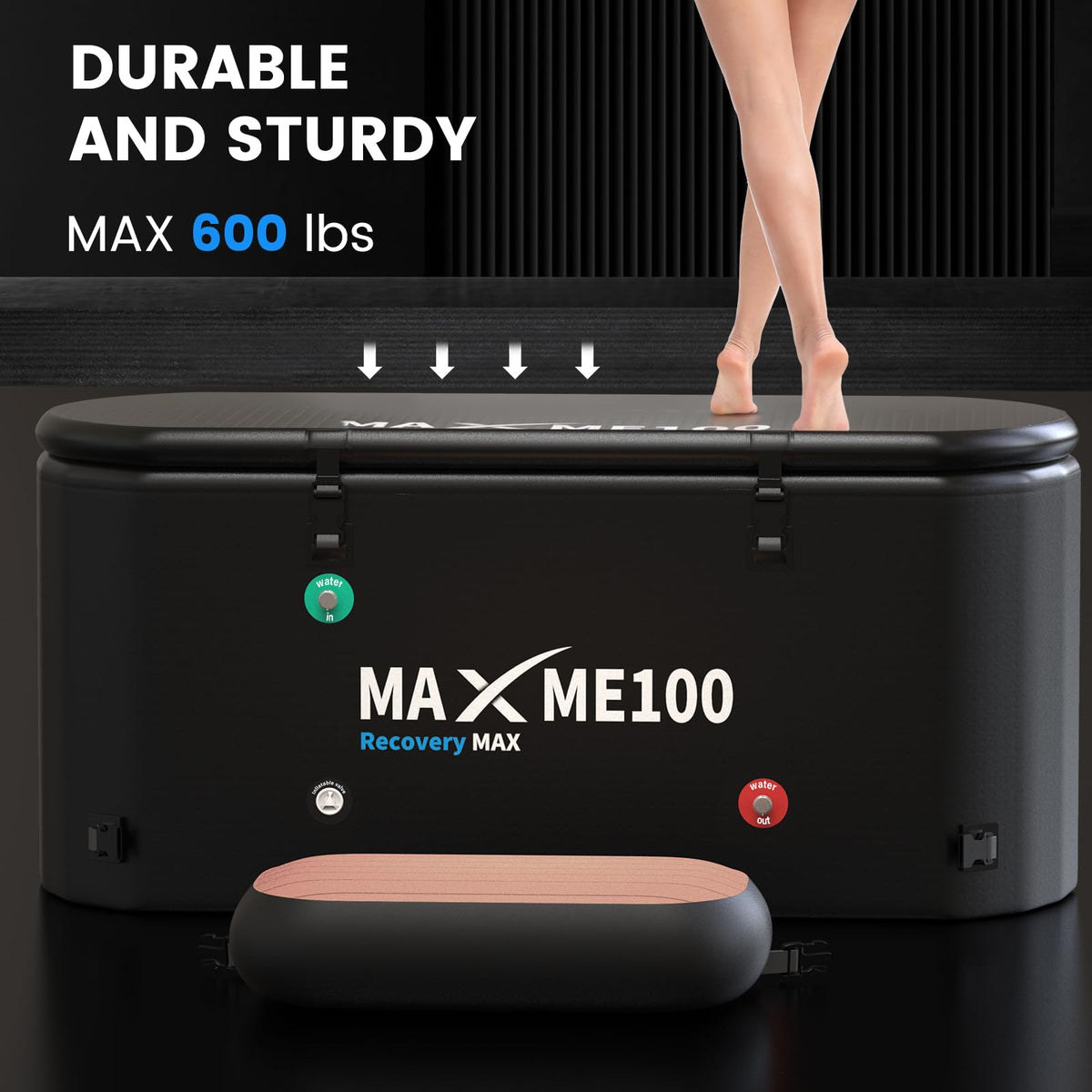 MAXME100 Cold Plunge Tub, Ice Bath Tub, Withstands 618 lbs, High Strength XXXL Cold Plunge With Non-Slip Step, Portable, Inflatable, Gift