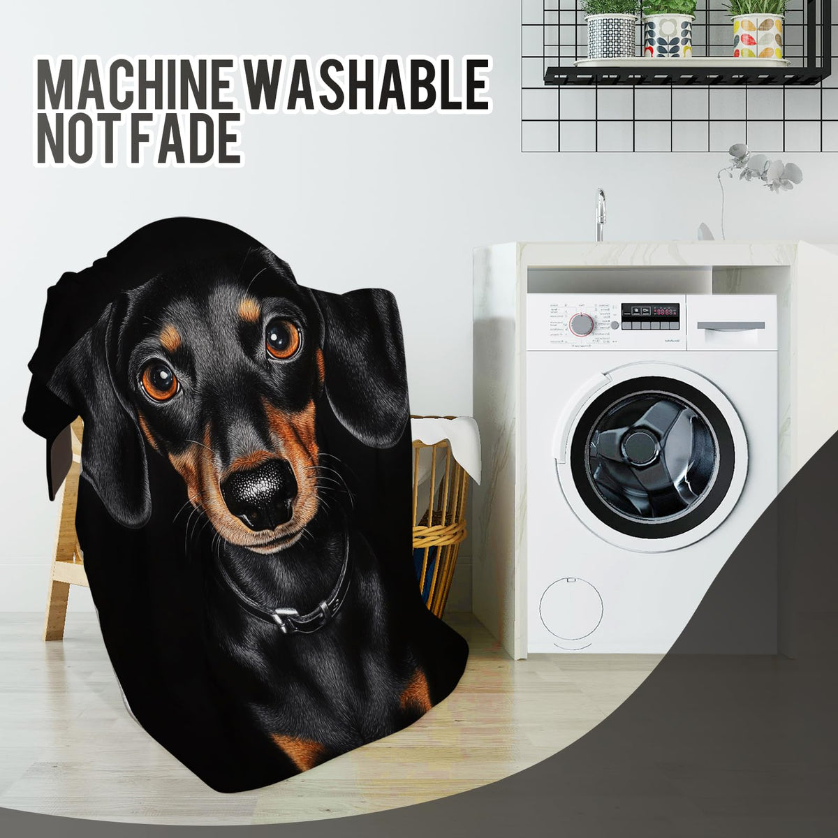 Dachshund Gifts for Women, 60"x50" Black Dachshund Blanket Gifts for Kids, Weiner Dog Gifts for Women Dachshunds Lovers Birthday, Soft Flannel Weiner Dog Decor Throw Blanket for Couch