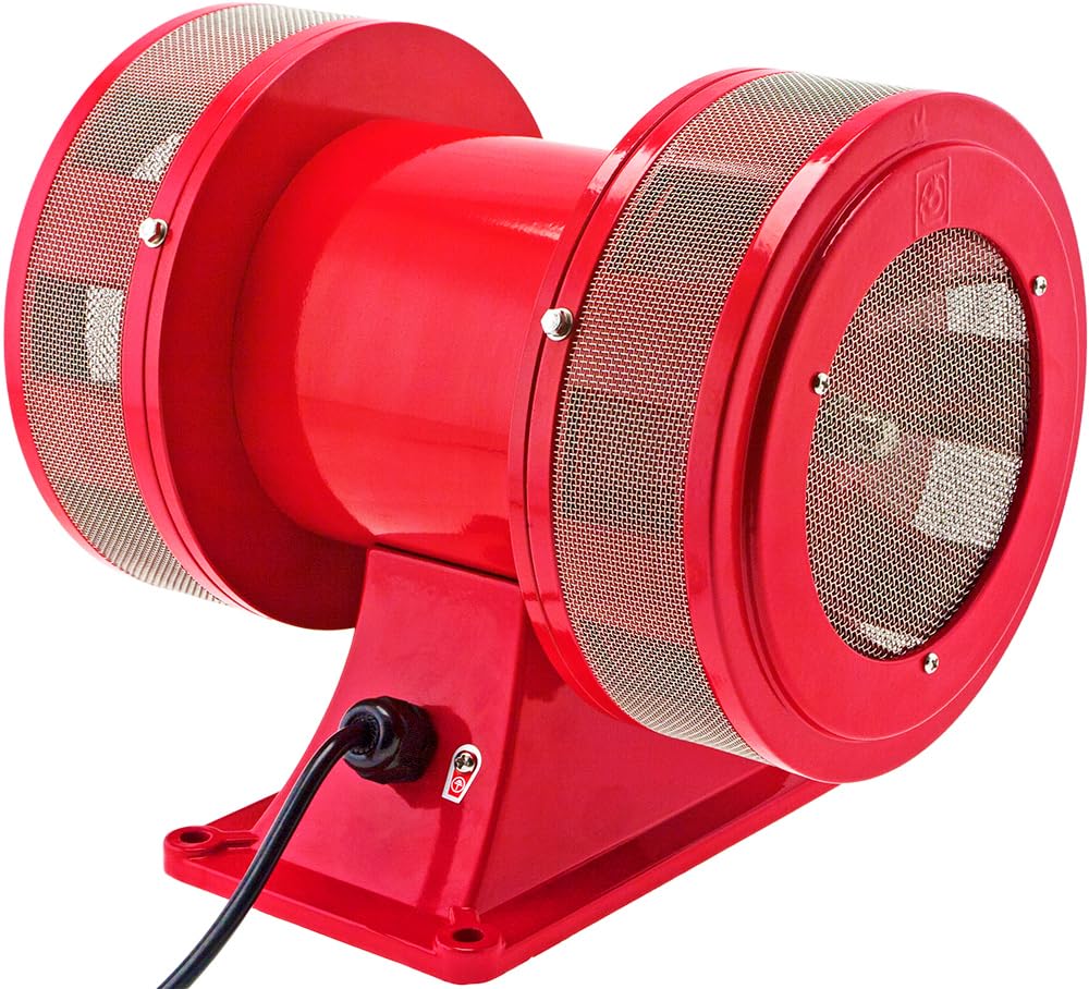 Vixen Horns Extra Loud Air Raid Siren - Industrial Alarm Heavy Duty Electric Motor 120V, Fire Tornado Siren Horn (Omnidirectional, 128 dB, Range 3300 ft)