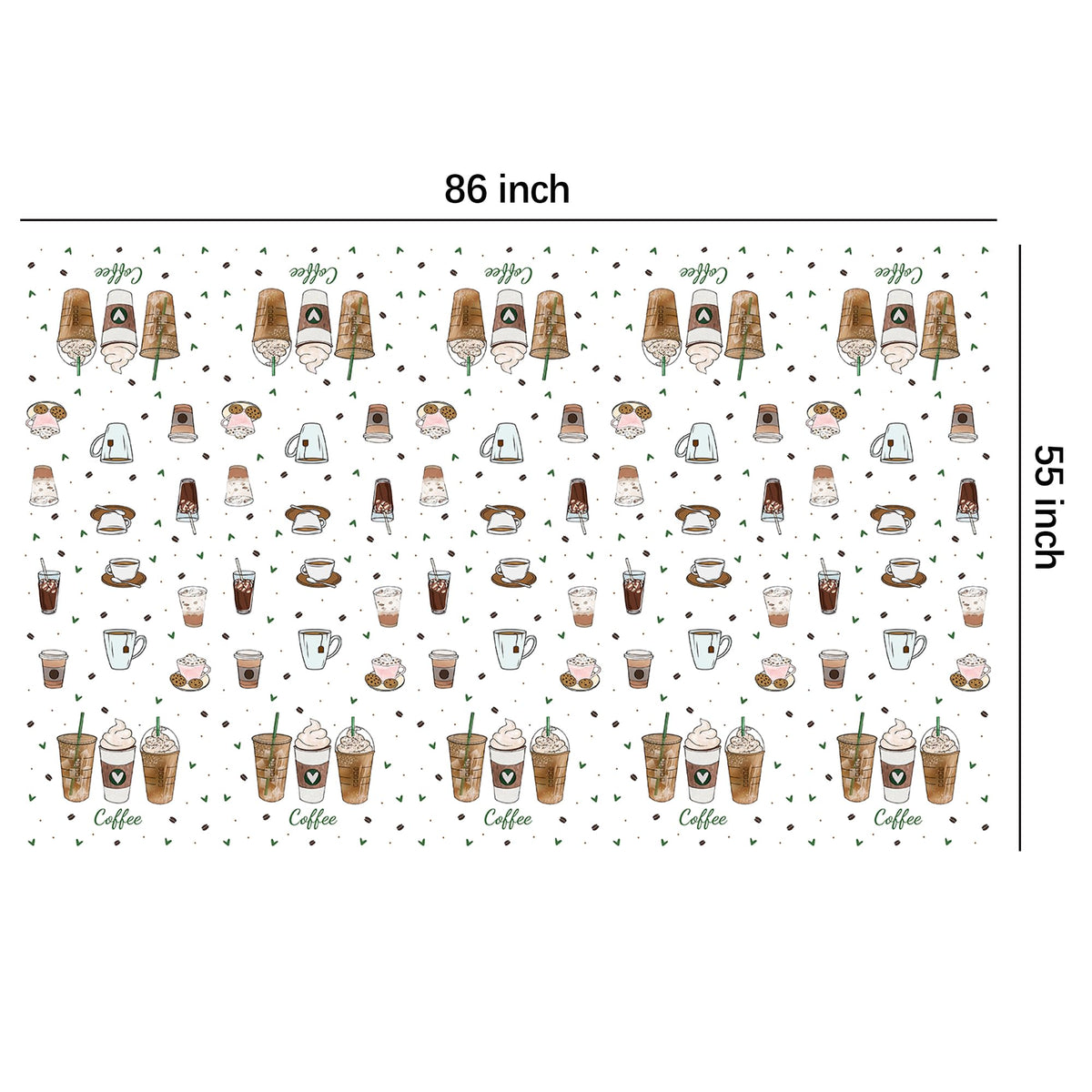 APOWBLS Coffee Party Decorations Tablecloth for Birthday Baby Shower, 3 Pack Disposable Latte Fun Coffee Theme Party Supplies Table Cover, 55in x 86in