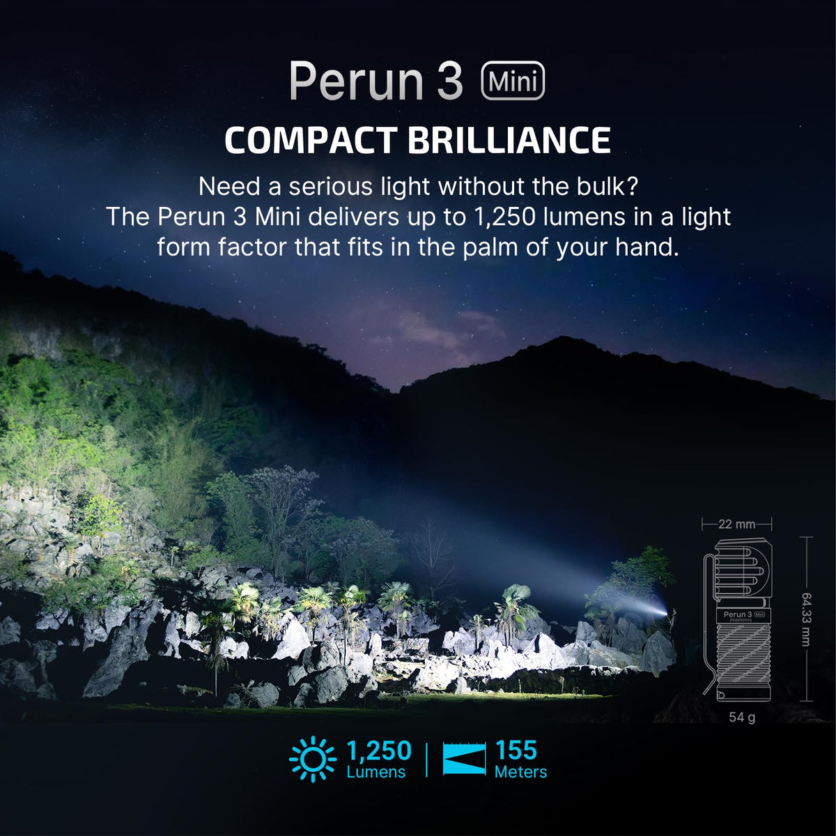OLIGHT Perun 3 Mini Premium Headlamp 1250 Lumens with Type-C Charging Box, Rechargeable Headlight with Red Light bundle with IMINI 2 EDC Rechargeable Keychain Flashlight, 50 Lumens Compact and Portabl