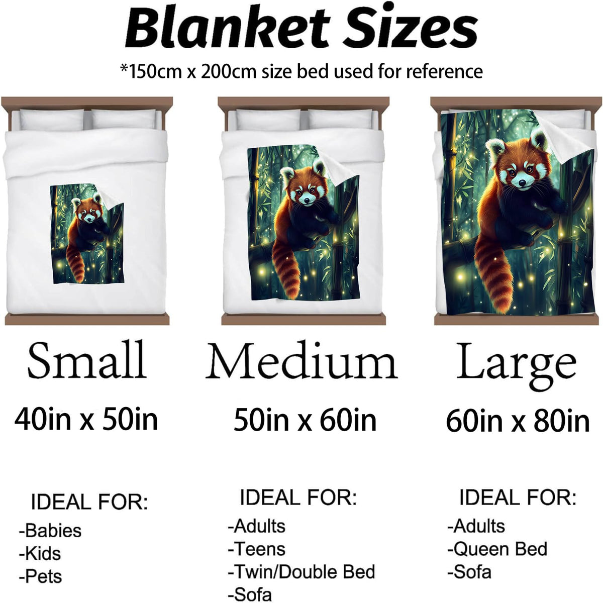Kibue Adorable Red Panda Blanket - Soft & Cozy Warm Flannel Throw - Plush Lightweight Blankets for Travel, Sofa, Bedroom, Office - Gifts for Adults Women Kids - for All Seasons 60"×50"