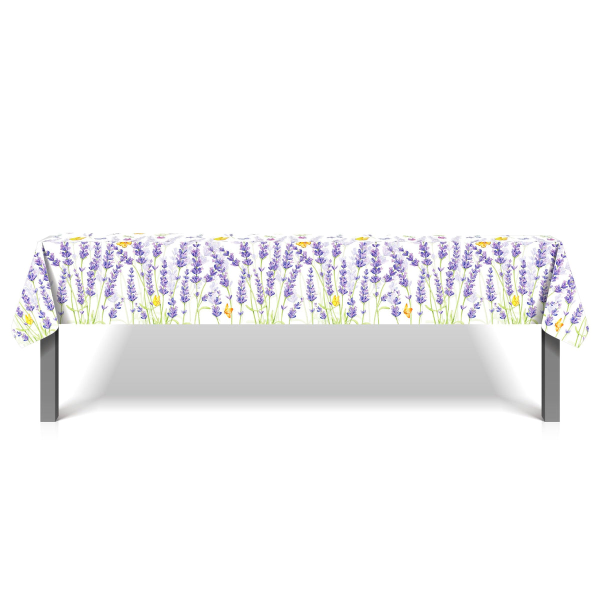 CC HOME 1Pc Purple Lavender Party Plastic Tablecloth 54 x 87 Inch Long Table Cover, Spring Butterfly Party Tablecover for Lavender Flower Kids Baby Shower Birthday Dinner Picnic Kitchen Event