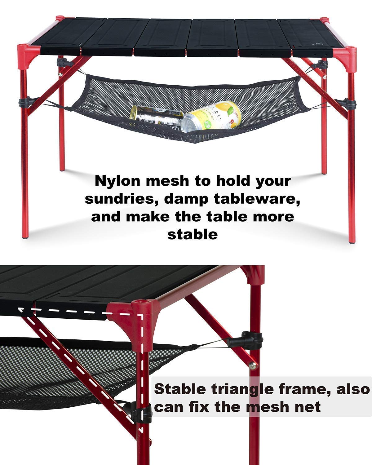 iClimb 3 Extendable Folding Table L and 2 Pack Connecting Plates and 1 Lantern Hanger Bundle, Ultralight Compact for Many People Camping Backpacking Beach Concert BBQ Party