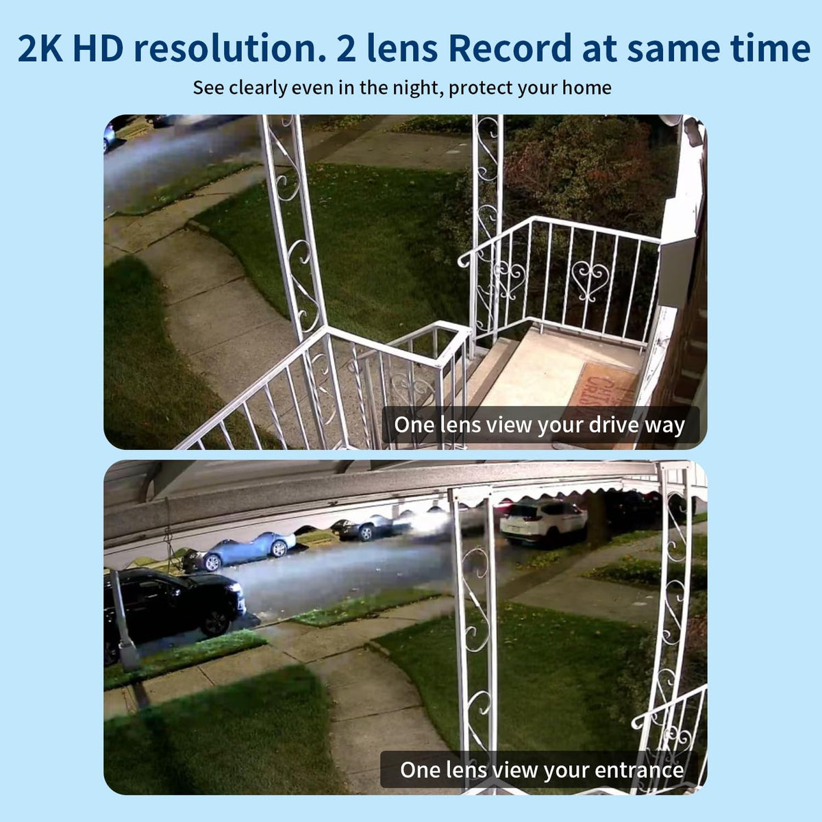 LETSCEE Dual Lens WiFi Security Camera Outdoor,5G/2.4G PTZ Outdoor Auto Tracking,HOM Security Surveillance System Camera,WiFi,Night Vision,7/24 Recording