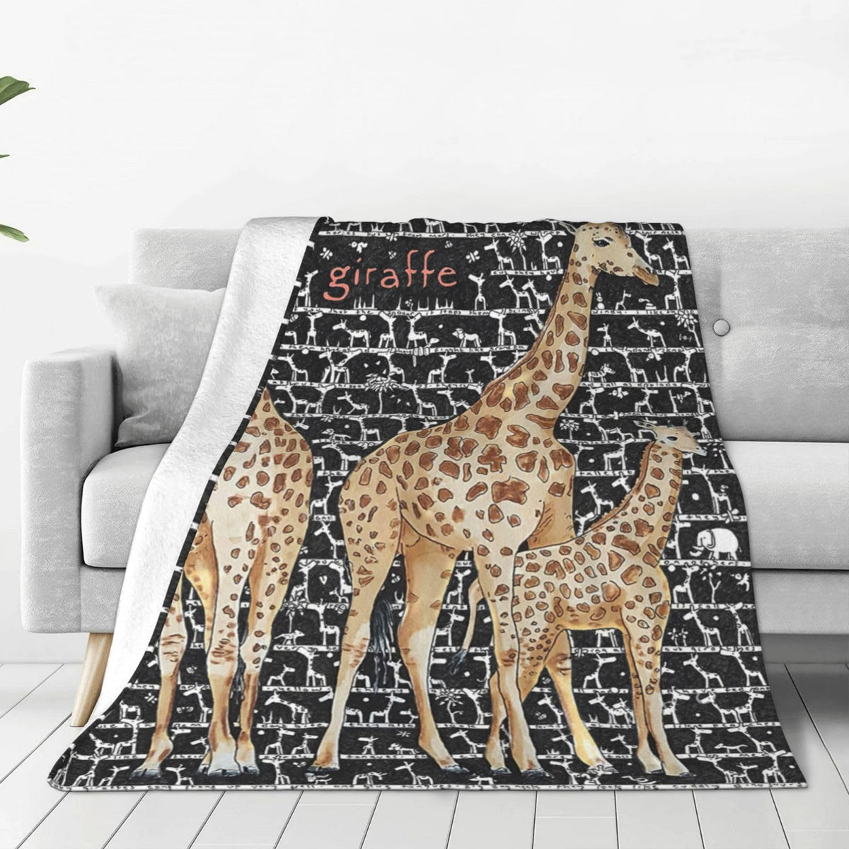 Giraffe Throw Blanket - Cozy Fleece Flannel Blanket, Soft Warm Plush, Lightweight, Perfect for Women, Men, Boys, Girls, Adults, Kids, Couch, Sofa, Bed - 40"X50"