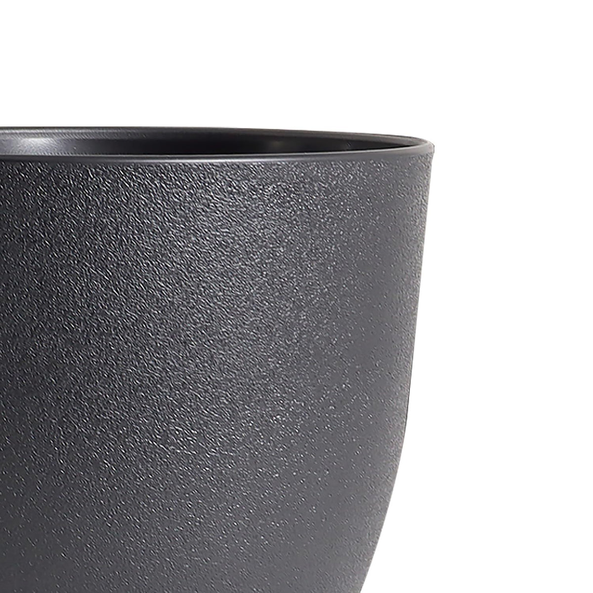 WSMKSZ 10/9/8 inch Medium Plant Pots, 3 Pack Modern Decorative Plastic Planters with Drainage Holes and Saucers, Flower Pots for Indoor Outdoor Plants, Black