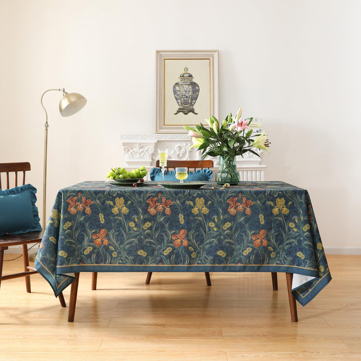 patdrea Vintage French Linen Tablecloth,Rectangular,87"*63"-HerbertC