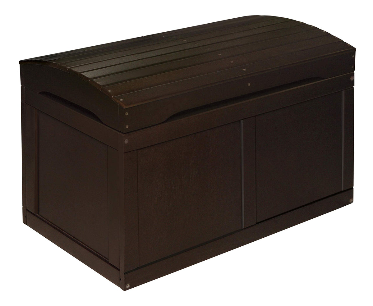Badger Basket Hardwood Safety Hinge Barrel Top Toy Storage Chest, Espresso, 17x19 Inch (Pack of 1) (01345)