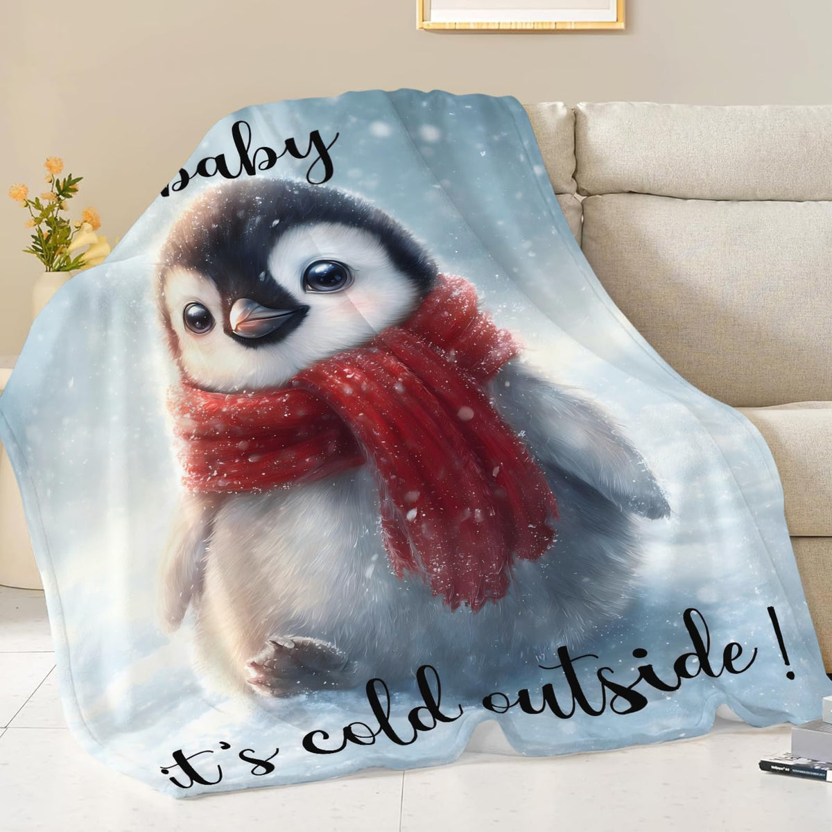 Baegopa Penguin Blanket Gifts Throw 50"X40"