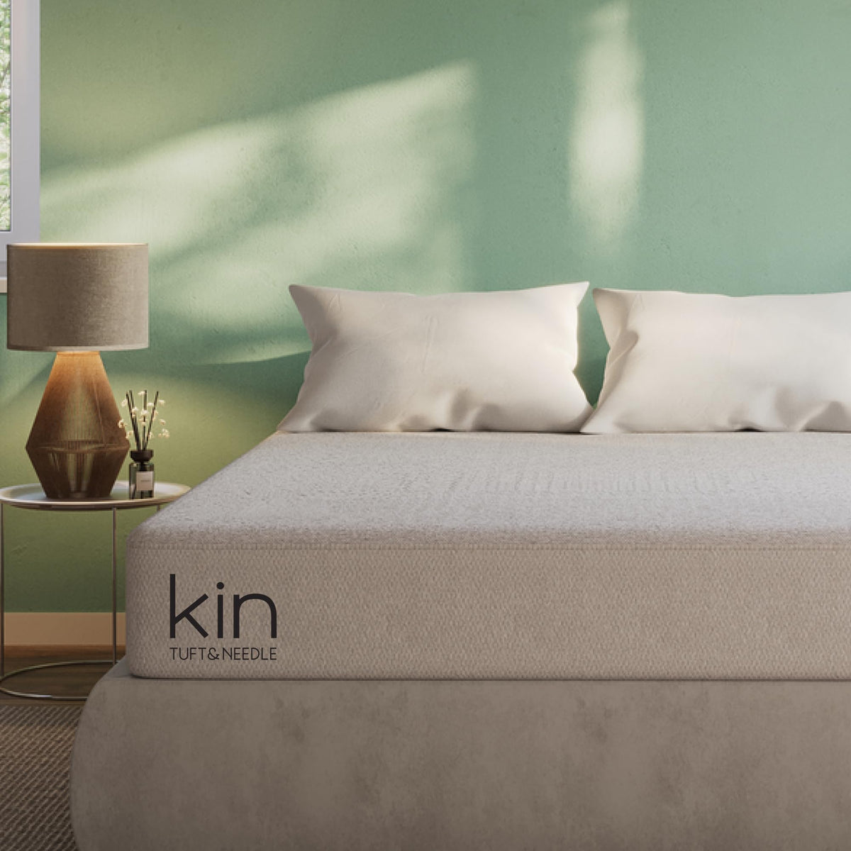 Kin by Tuft & Needle Medium Plush 10" Twin XL Hybrid Mattress, Cooling, Pressure Relief, and Individually-Wrapped Coils, 100 Night Trial, Fiberglass-Free, CertiPUR-US, 10-Year Limited Warranty