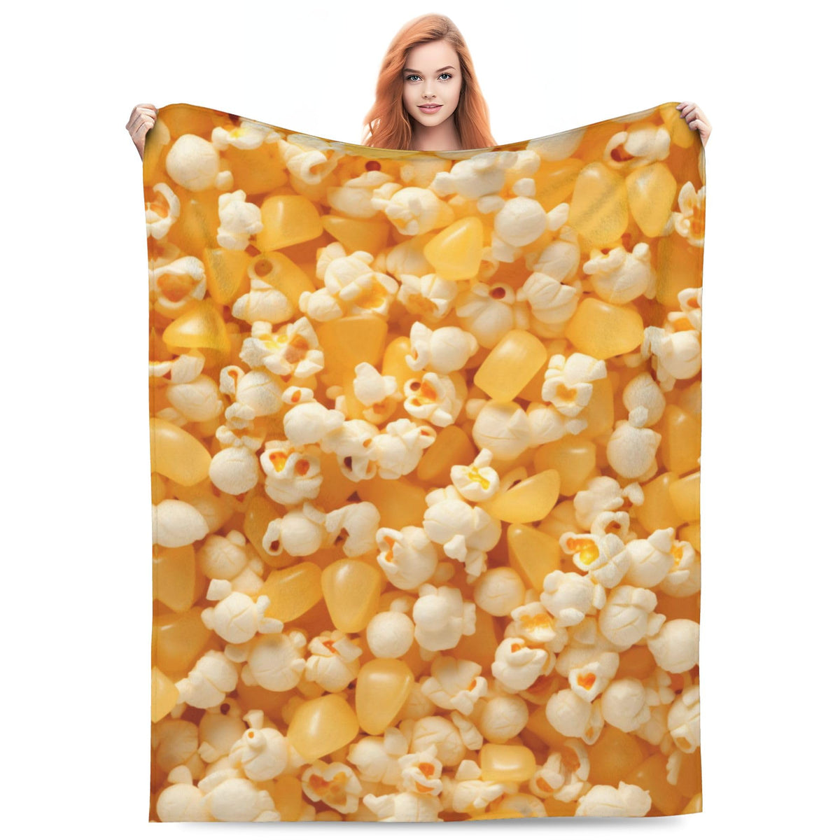 Popcorn Pattern Blanket Funny Food Soft Throw Flannel Blankets for Bed Couch Bedroom Living Room 60"x50"