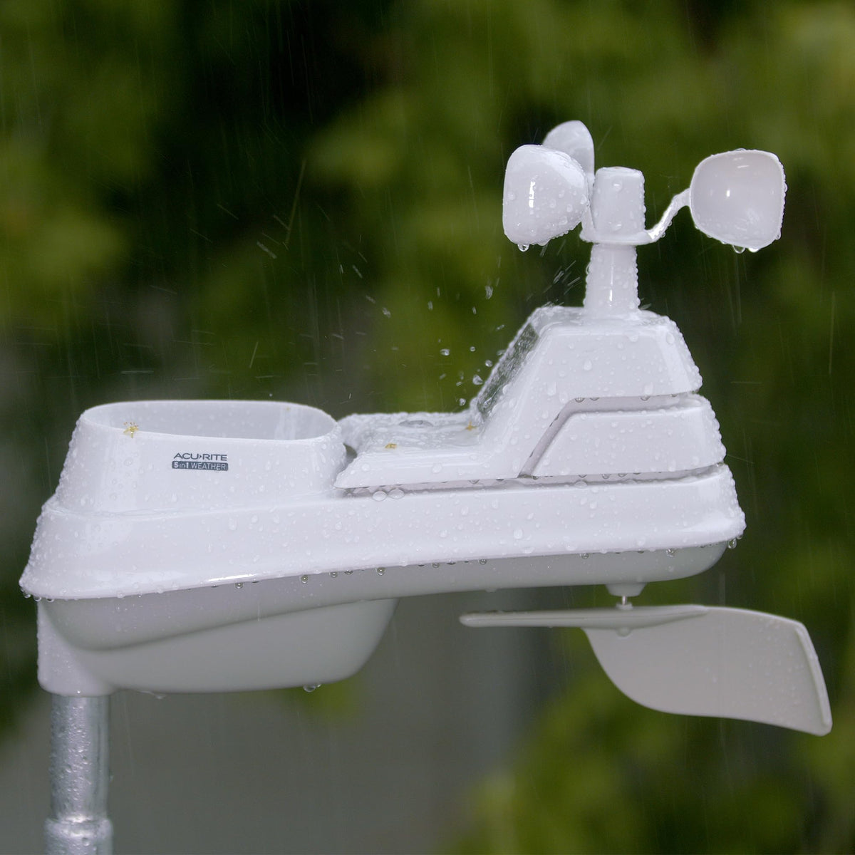 AcuRite Iris Weather Station with HD Display, Power Supply Base, Indoor/Outdoor Thermometer and Hygrometer for Temperature and Humidity, Rain Gauge, Wind Speed/Direction, and Built-in Barometer