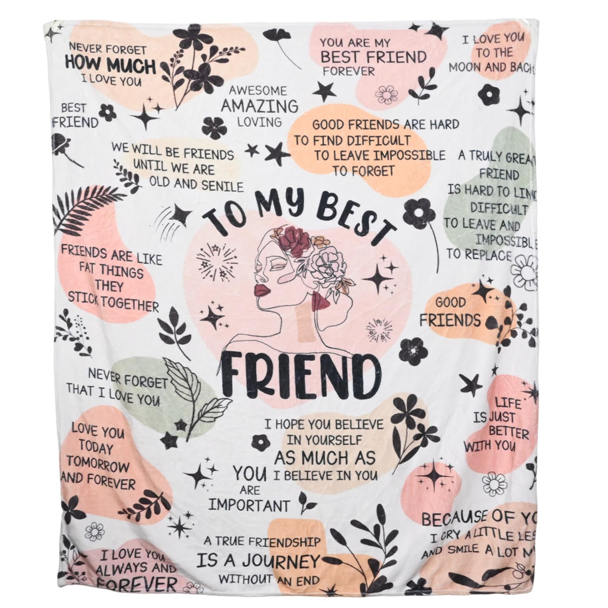 Aynaxcol Best Friend Blanket, Best Friend Birthday Gifts for Women, 60"x50" Cozy Bestie Throw Blanket Gift for Friendship BFF Soul Sister Graduation Woman Friends Unique Presents