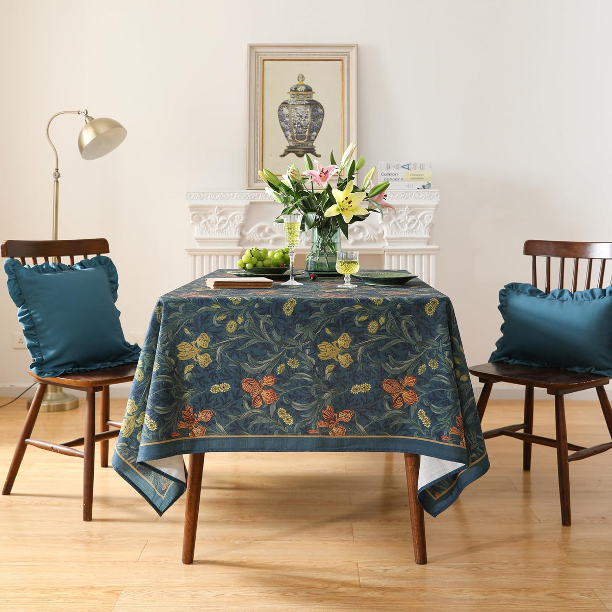 patdrea Vintage French Linen Tablecloth,Rectangular,87"*63"-HerbertC