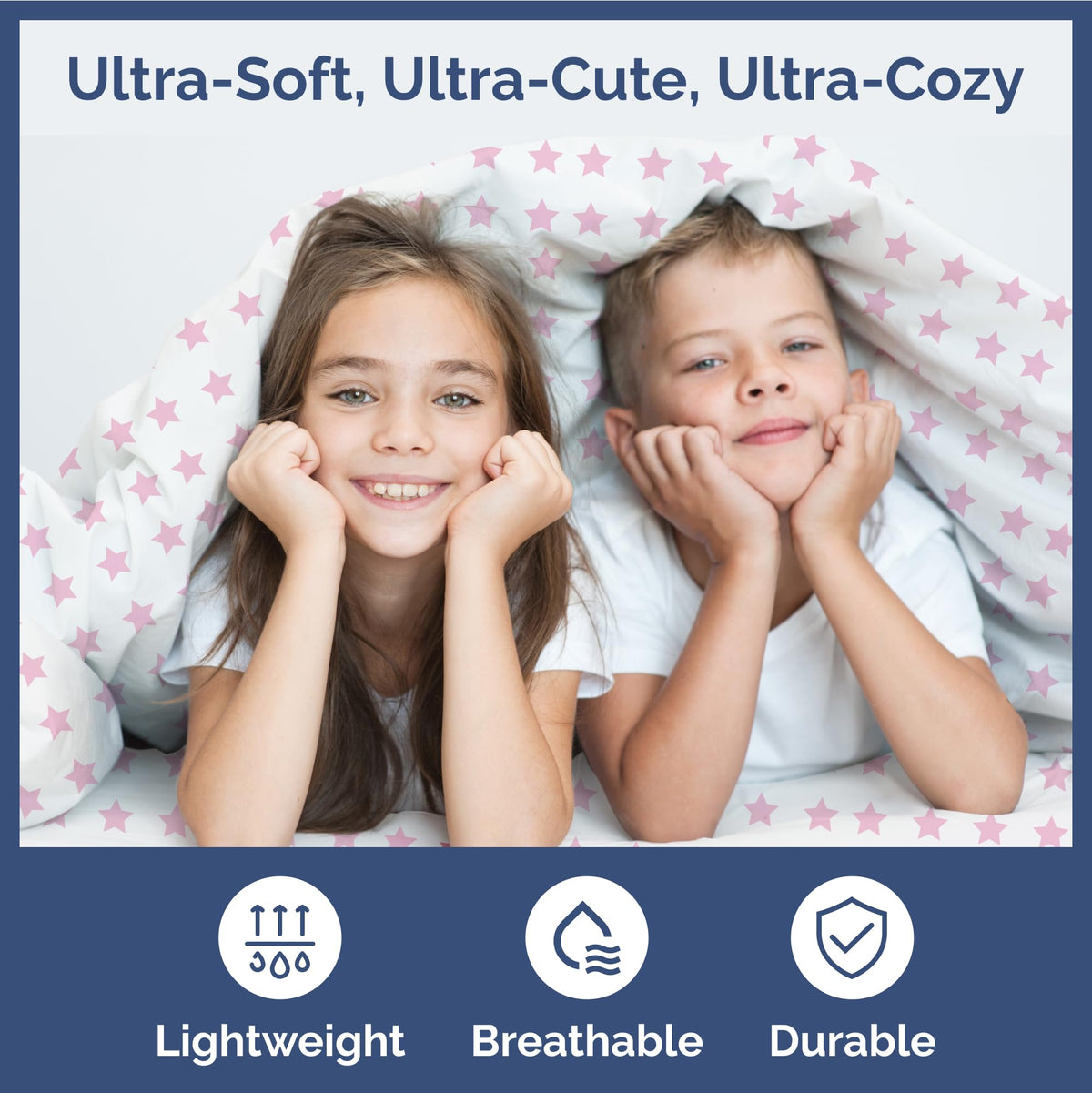 Kids Twin Size Bed Sheet Set - 3 Piece Kids Loft Bed Sheets - Pink Star Sparkle Themed Bedding - Soft, Cute - Breathable and Machine Washable - Cute Easy-Care Bed Set for Boys, Girls, Teens & Toddlers