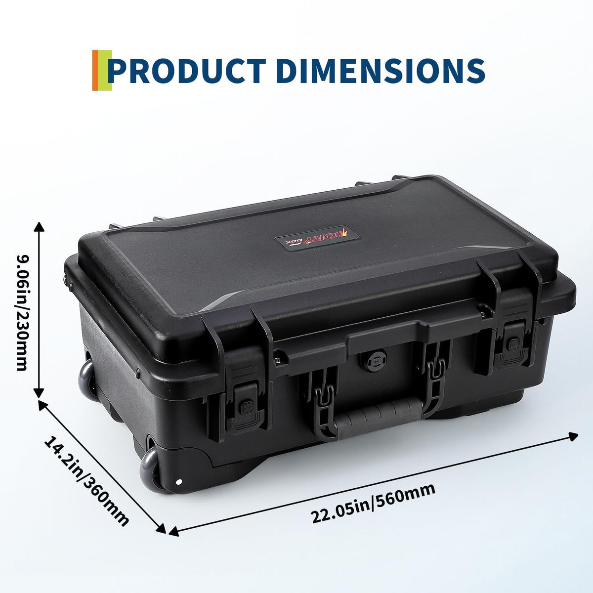 GarveeTech Protective Case,Heavy Duty Protective Dry Box Case with Padded Dividers and Wheels,Waterproof Travel Camera Case Dustproof and Impact Resistant,22” x 14” x 9”,for Travel, Hunt