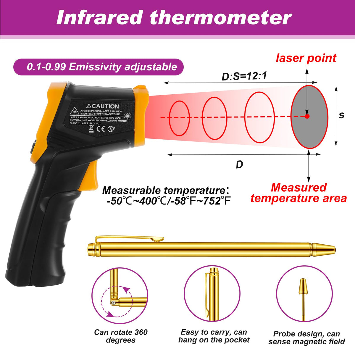 Dunzy 11 Pcs Ghost Hunting Equipment Kit Include Ghost Radio, Electromagnetic Paranormal Radiation Detector, EVP Recorder, UV Flashlight 2 LED Light up Cat Balls Etc(3 in 1 Emf Meter)