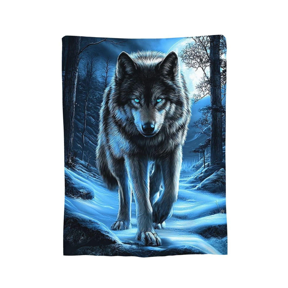 Wolf Blanket Wolf Decor Cozy Animal Throw Super Soft Plush Flannel Fleece Blanket Gift for Kids Adults Men Women Ultra Warm & Lightweight Flannel, 50"X40"