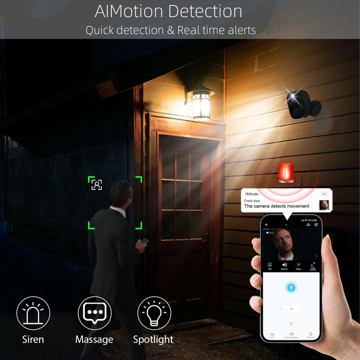 4PC 2K Security Camera Wireless Outdoor, Solar Camera for Home Security, Battery Powered WiFi Security Cameras with Color Night Vision, AI Motion Detection, 2-Way Audio, IP65, SD/Cloud, Works Alexa G