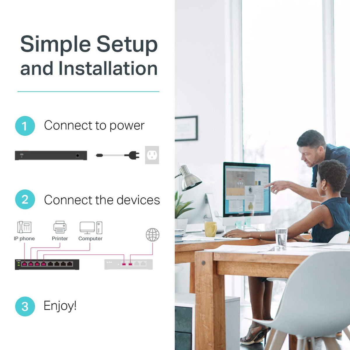 TP-Link 8 Port Gigabit PoE Switch | 8 PoE+ Ports @126W | Plug & Play | Limited Lifetime Protection | Desktop/ Rackmount | Prioritized Power Supply | Sturdy Metal | Shielded Ports (TL-SG1008MP)