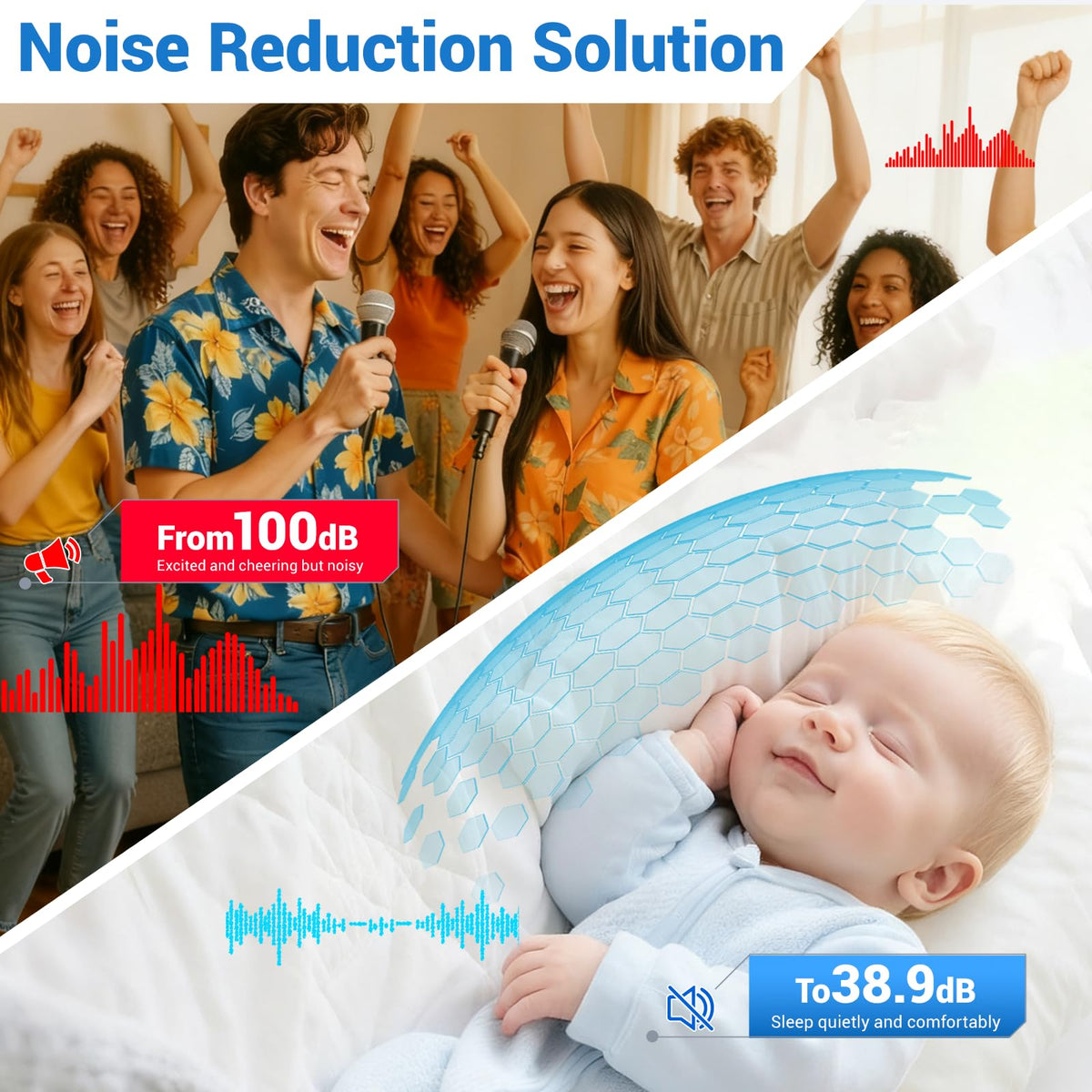 MAGICUBETIC 10 Pack Acoustic Panels,48"*24"*0.47"Self-Adhesive Soundproof Wall Panels,High Density Sound Proof Panels for Walls, Office, Reccording Studio, Home,Ceiling-Starry Blue