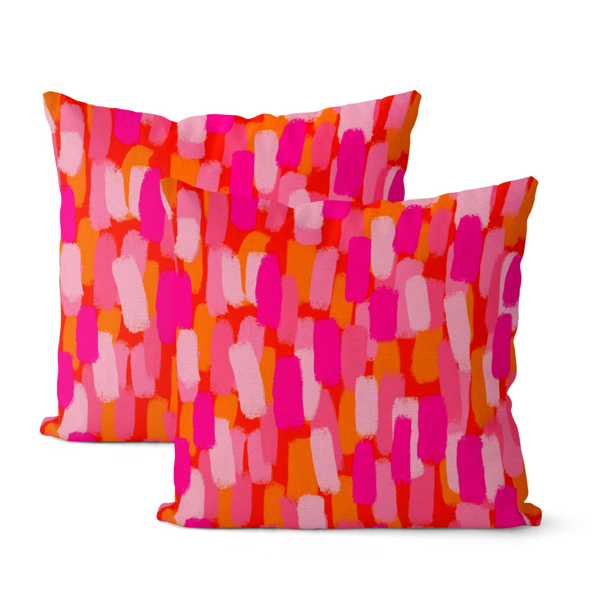 DAFENA Preppy Hot Pink Pillow Covers 18x18 Inch 2 Pcs Burnt Orange Abstract Paint Decor Throw Pillows Modern Aesthetic Funky Outdoor Holiday Decoration Pillowcase Linen Cushion Cover for Couch Bed