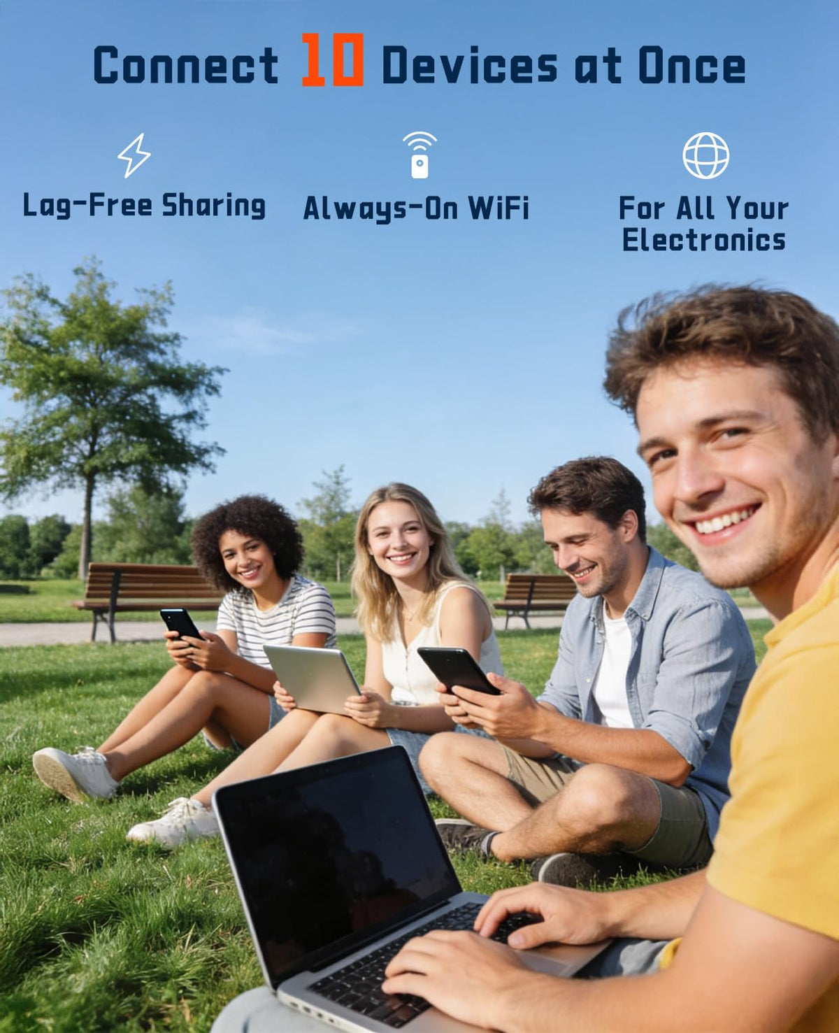 FREEBOT Mobile Hotspot - 4G LTE Portable WiFi for Travel in 150+ Countries, Pocket WiFi Router 10-Device, 5000mAh Battery & No Contract/SIM, 5GB Global (90 Days) for Business, Trips & Outdoors