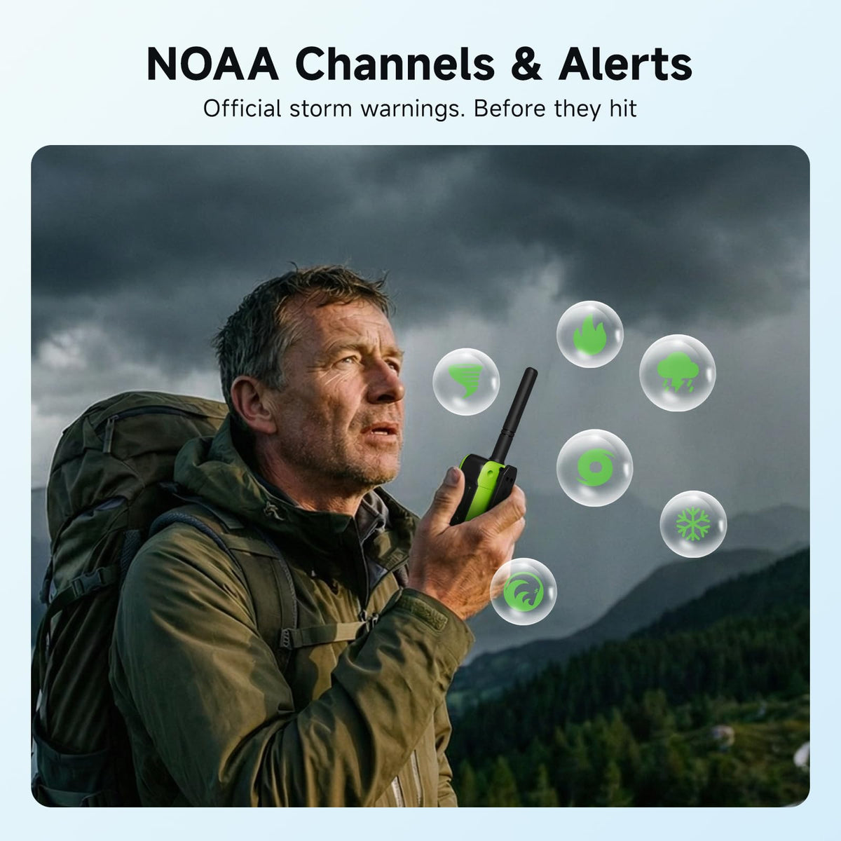 Retevis EZTalk 5 GMRS Two Way Radios, GPS BDS Walkie Talkies Long Range, APP Control, NOAA Weather Alerts, 2000mAh Type-C Rechargeable, IP54 Waterproof, for Outdoor Adventures, Hiking (4 Pack)