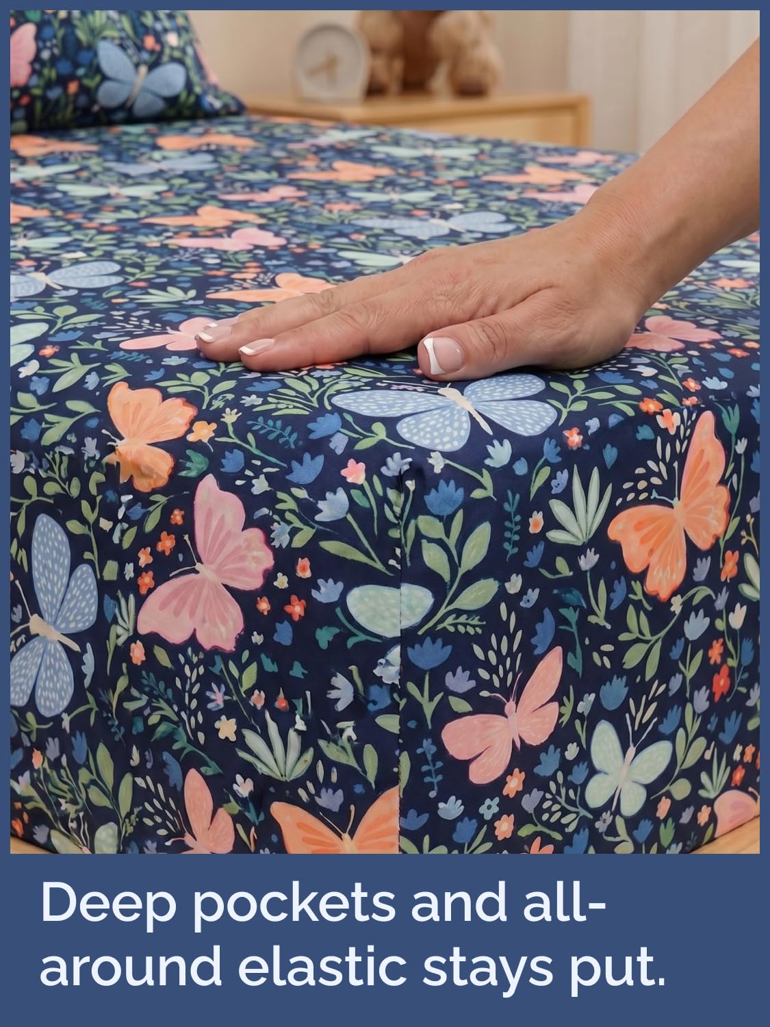 CGK Unlimited Kids Butterfly Meadow Twin 3 Piece Sheet Set - Boys, Girls, Teens, Toddler - Easy Fit Deep Pockets - Soft, Cooling & Breathable Sheets - Cozy, Fade and Wrinkle Free - Machine Washable
