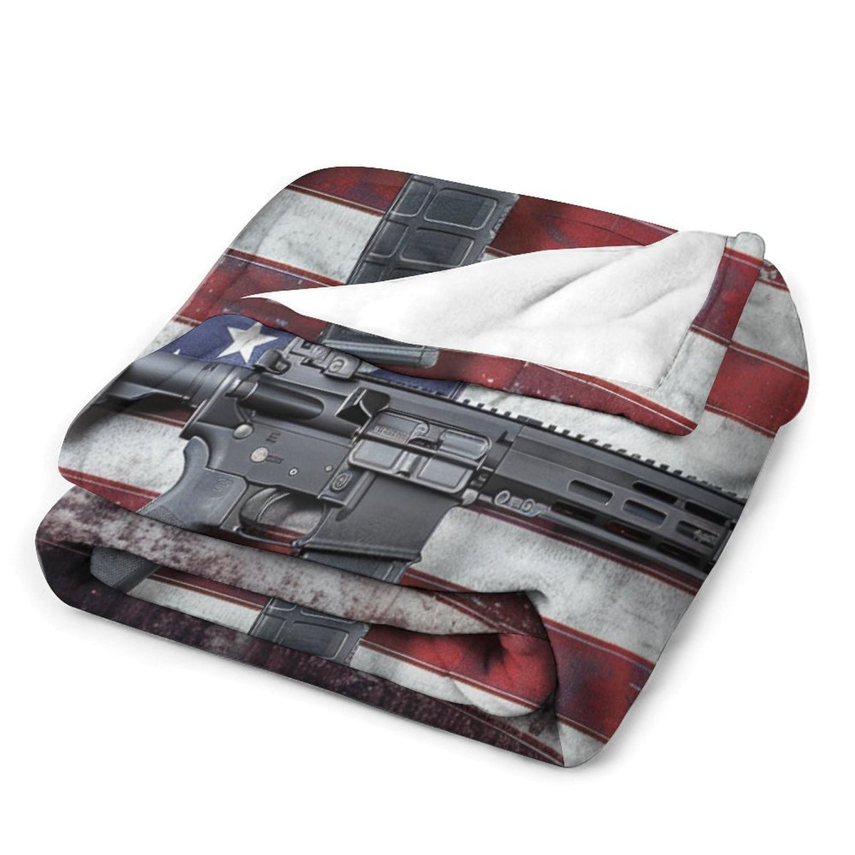 TOWINSFB Military American Flag Throw Blanket, Warm Cozy Soft Blanket Gun Theme Rustic Blanket for Bed Couch Sofa, 30"x40"