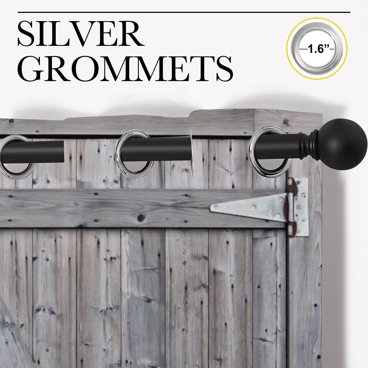 PYMATYTN Wooden Barn Door Grommet Blackout Curtains for Boy Girl Bedroom, Old Farmhouse Door On Country Farm Thermal Insulated Home Window Drapes for Living Room Darkening, 84x72 inch