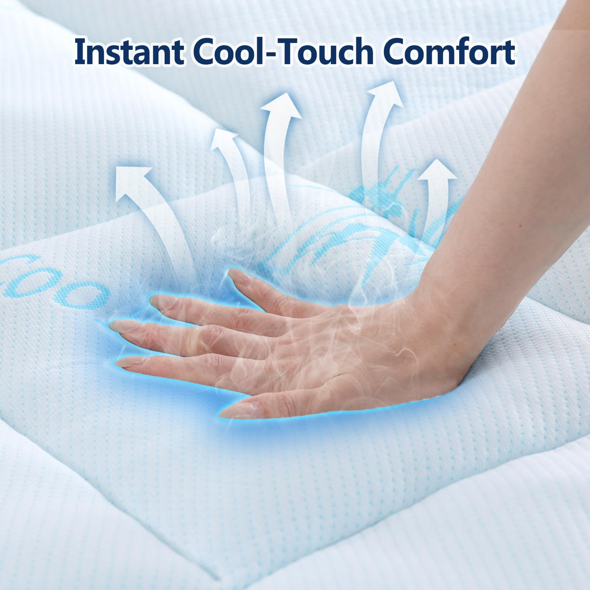 DOWNCOOL 100% Waterproof Full Size Mattress Topper, Cooling Pillow Top Memory Foam Mattress Topper for Hot Sleepers, Viscose Derived from Bamboo, Deep Pocket Fits 8-21 Inch