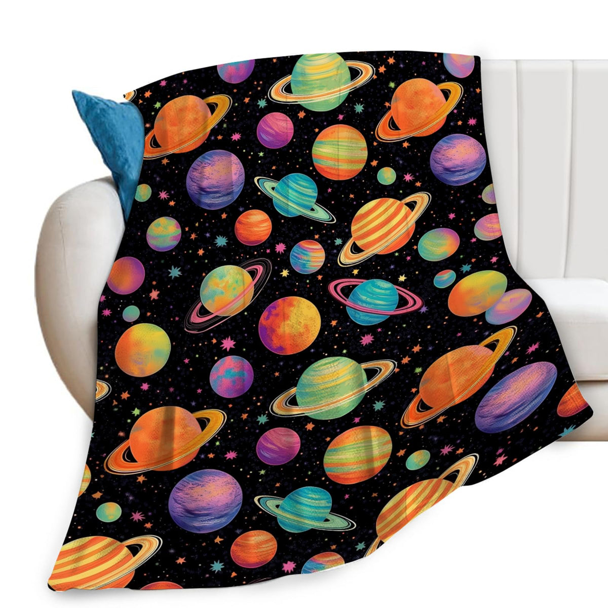 Lovira Space Planet Throw Blanket Solar System Print Throw Blankets Gifts for Couch Sofa Bed Stuff Decor Soft Cozy Fleece Plush Warm Flannel Bedding for Lover Boys Girls 40"x50"