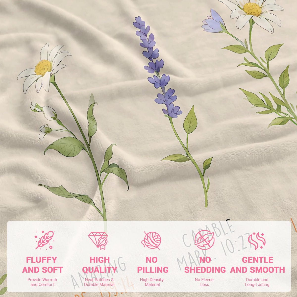 Christian/Inspirational/Religious/Spiritual/Birthday Gifts for Women/Adults, First Holy Communion Gifts for Girls, Soft Throw Blankets for Women 40"x 60"