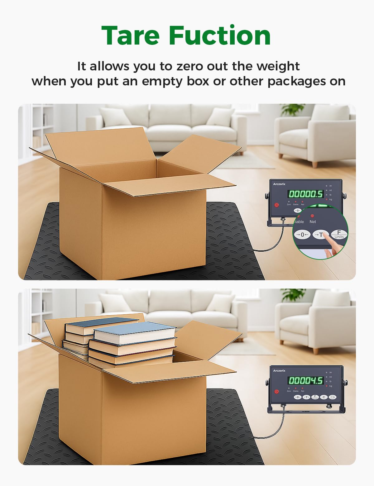 48"x 48" 10000Lbs Arczorix Industrial Floor Scale, Precision Pallet Scale with Digital Indicator, Heavy Duty Weighing Scale for Floor Bench Office Weight Weighing