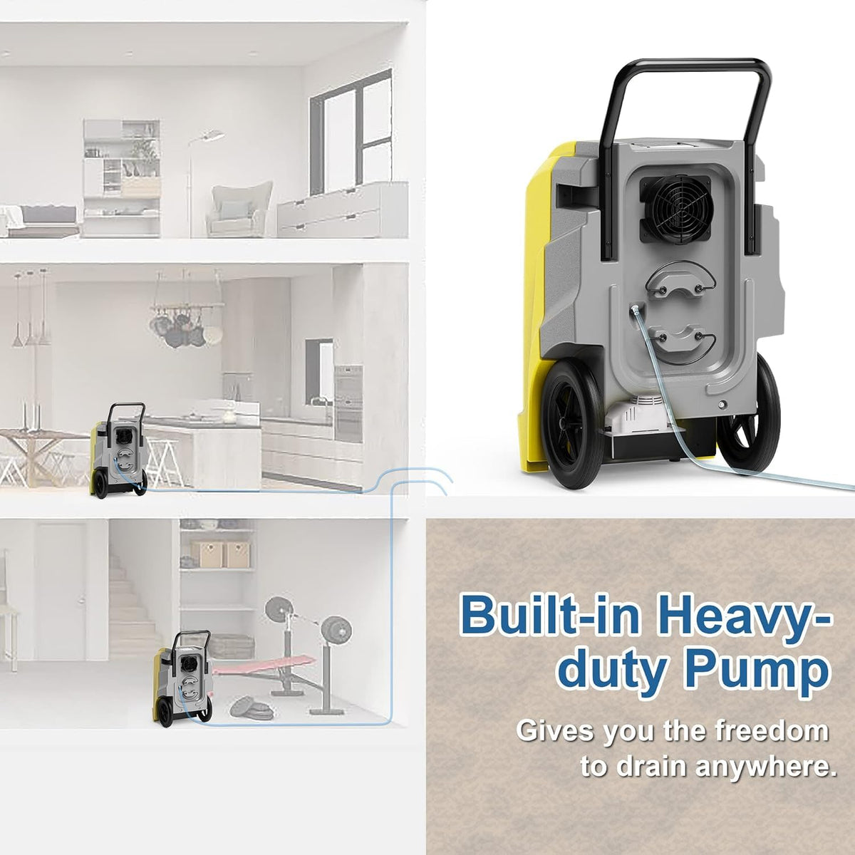 ALORAIR Commercial Dehumidifier with Pump Drain Hose, 190 Pints Industrial Dehumidifiers Large Capacity for Basements, Garages, Mall & Job Sites, 6 Years Limited Warranty
