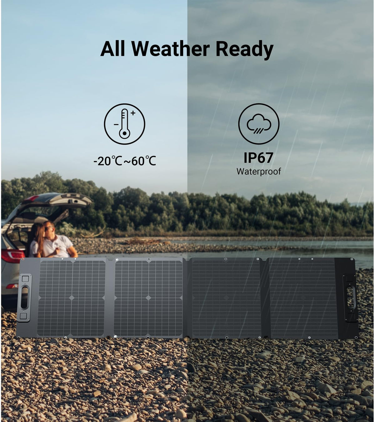 DailySolar 105W Ultra Lightweight Portable Solar Panel,100% Power Station Compatible, New Carbon Fiber Material, A-grade Premium High-Efficiency Monocrystalline PV Module, Ideal for Outdoor Camping,RV